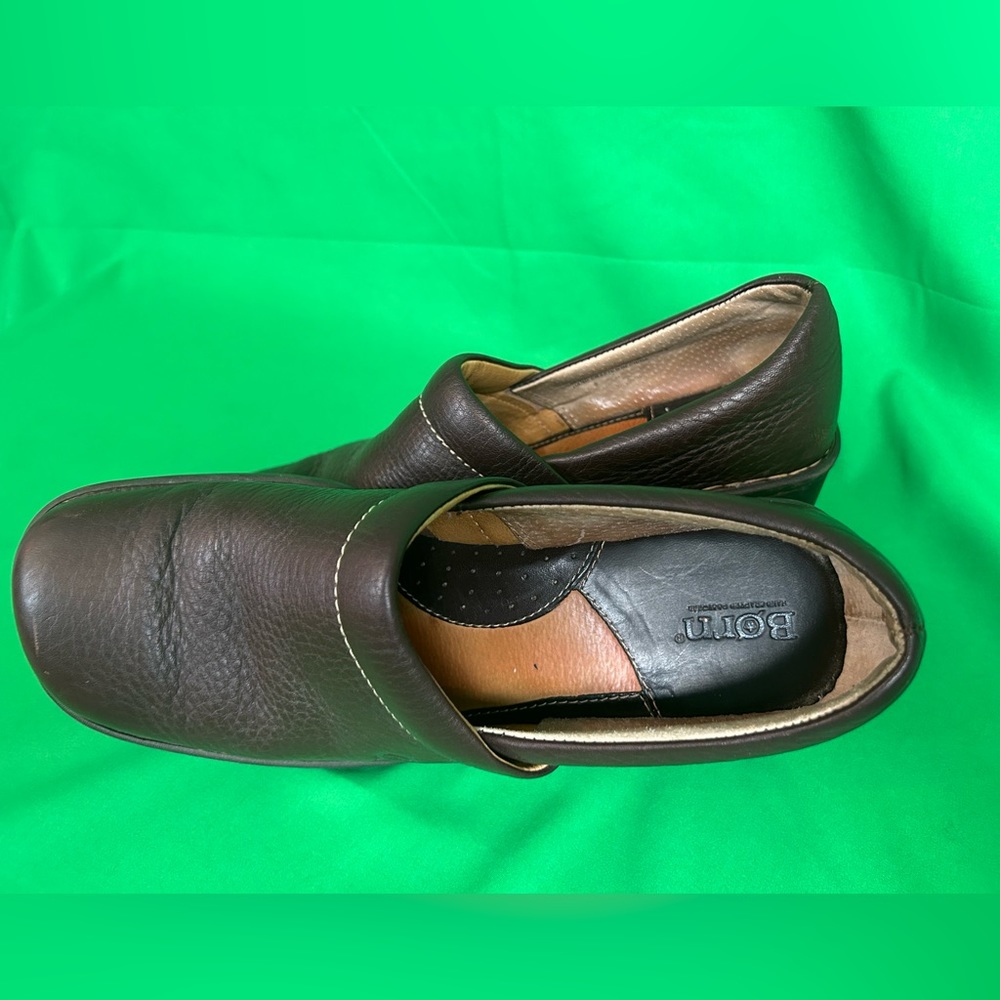 Pre-owned Women’s Born Toby Duo Brown Full Grain Leather Clogs - Picture 6 of 10